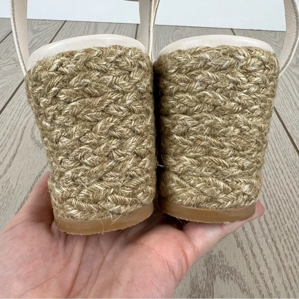 Stuart Weitzman Playa Espadrille Knot Wedge Sandals 41.5/11B Seashell $395
